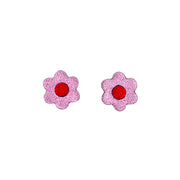 Boucles d'oreilles mini puces fleurs en cuir 11 coloris